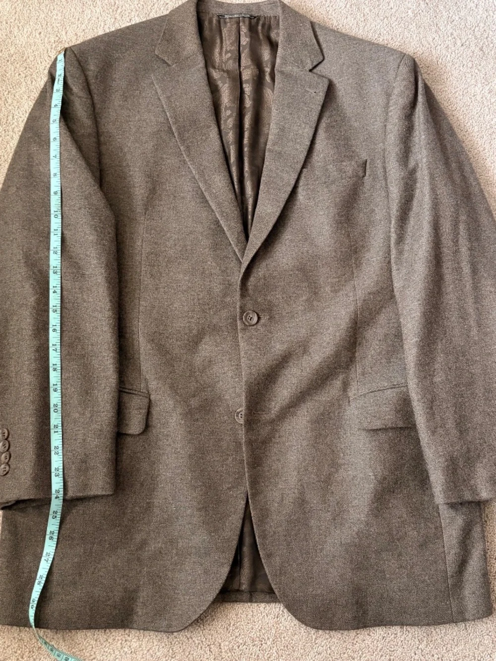 Share Jack Victor 42L Pure Cashmere Sport Coat Brown Herringbone Italy Fabric Ca